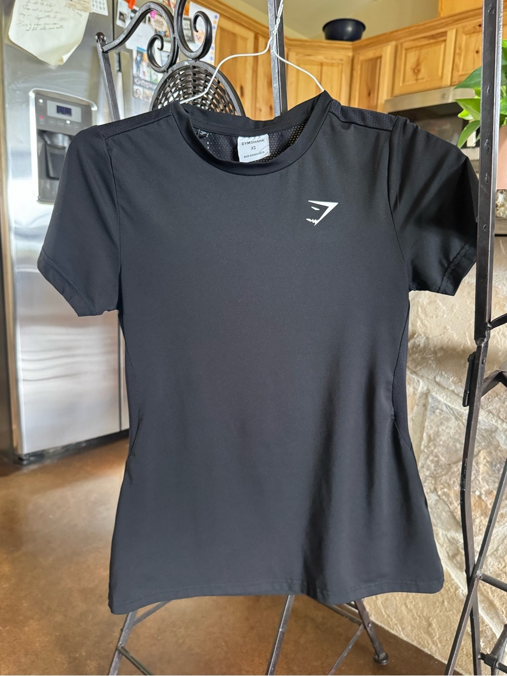 Gymshark Black Women's Short Sleeve Training Tee with White Logo